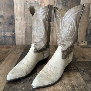 Tony Lama Vintage Nubuck Western Cowboy Boots Mens 9 D